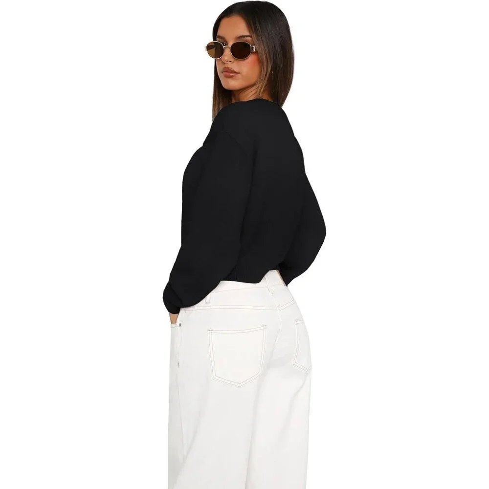 Women's Cropped Knit Cardigan Lightweight Fall Outfits Casual Chic
